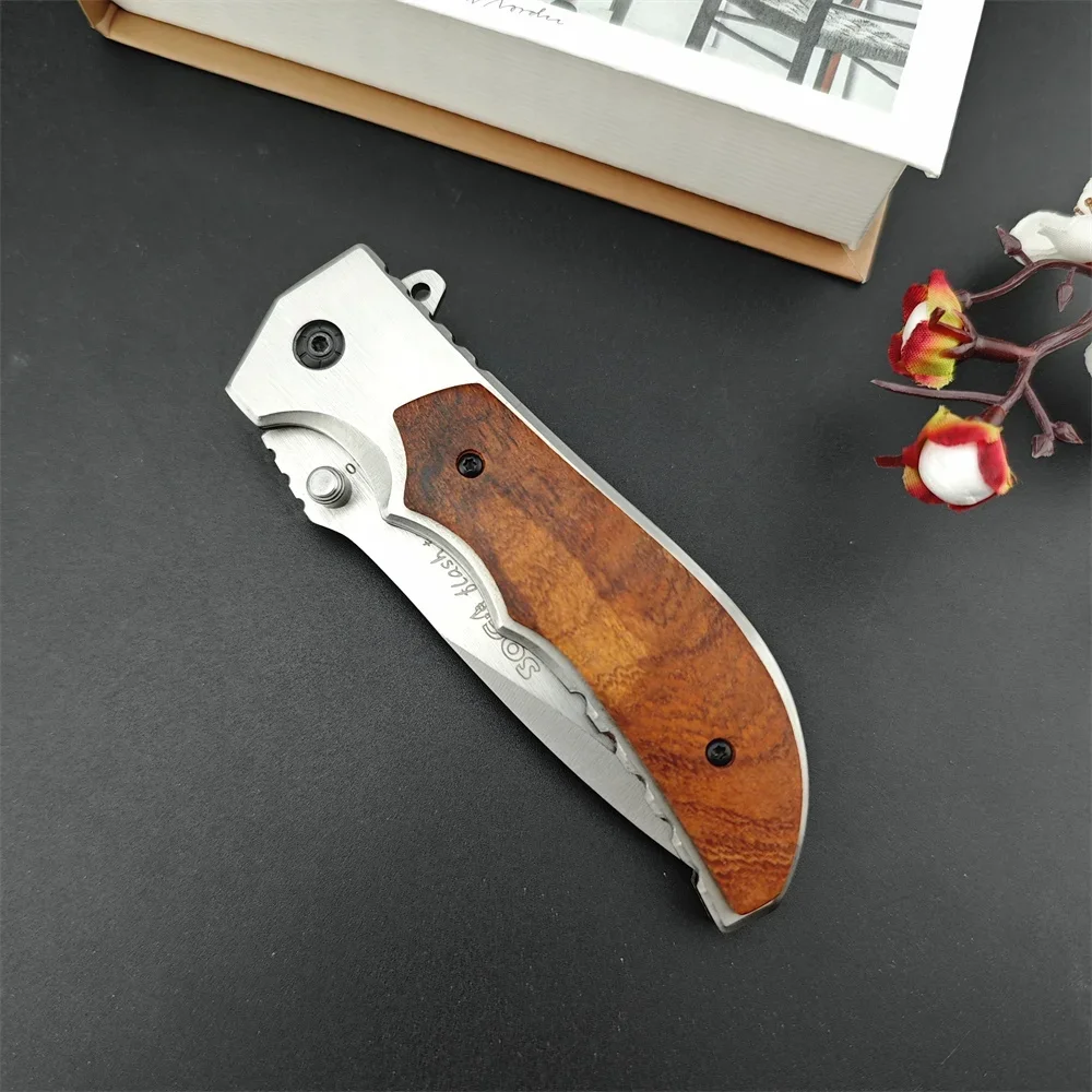 FA20 Folding Pocket Knife 5Cr13Mov Blade 420 Steel Inlaid with Colored Wood Handle High Quality Outdoor Survival Camping Tool