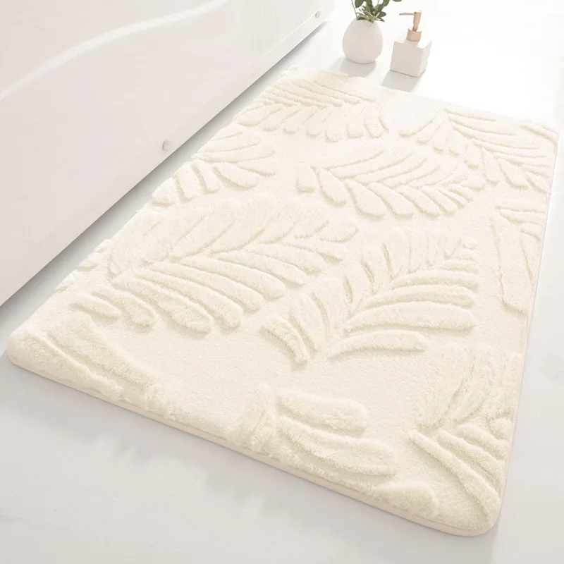 Memory Sponge Modern Bath Rugs Faux Rabbit Fur Super Absorbent Bath Mat Anti Slip Bathroom Washable Floor Mat Bath Floor Rugs