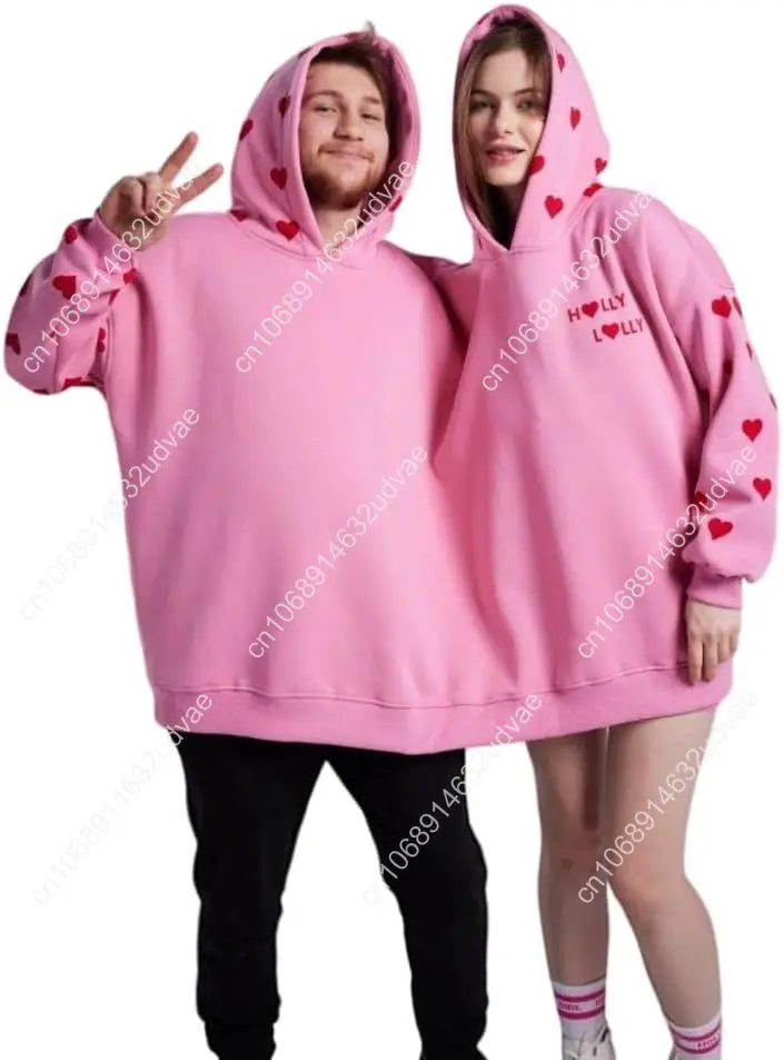 

Lovers Hoodies Valentine Day Man Woman Couple Clothing Coat Novelty Twins Pairs TOPS Autumn Winter Fun Hooded Clothes One Size