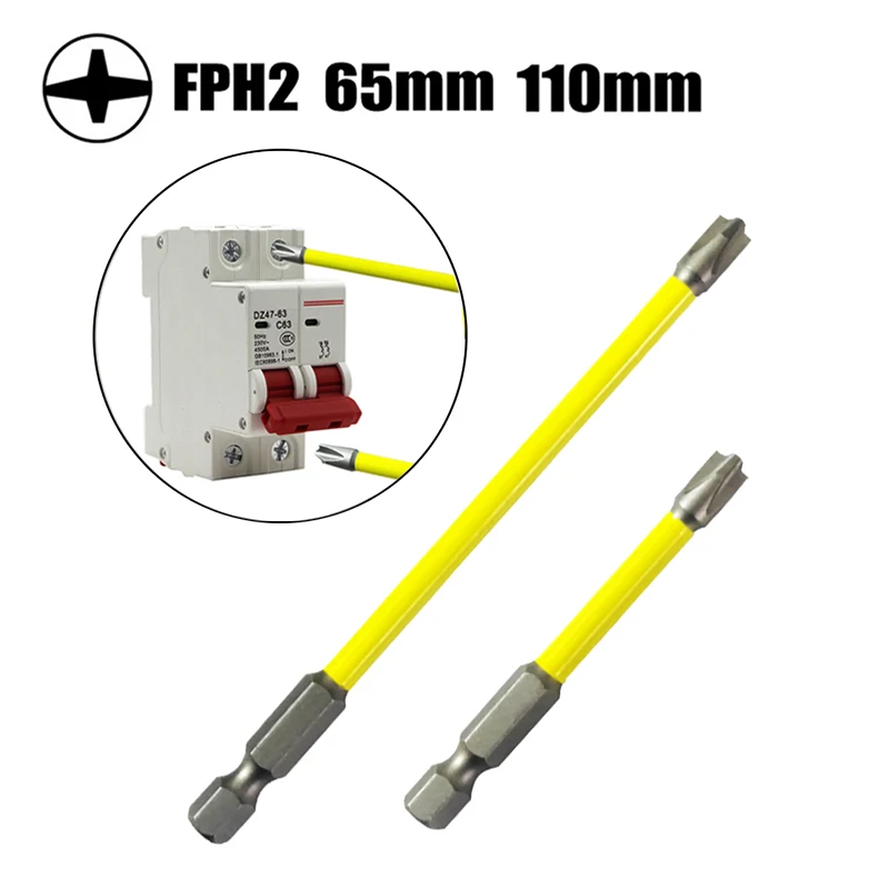 65mm 110mm Magnetic Special Slotted Cross Screwdriver Bit For Electrician FPH2 For Socket Switch  Electric Drill Bit Head Tools