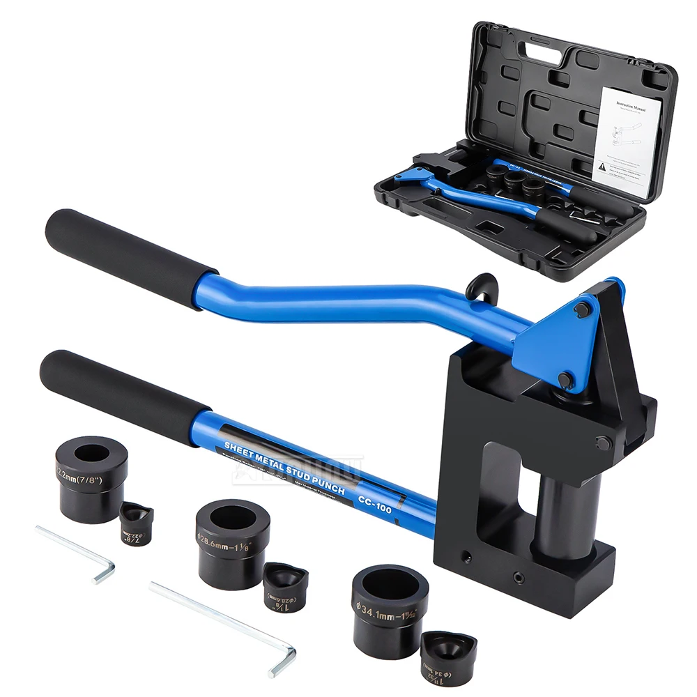 Mechanical hole opener CC-100 hole punching tool , puncher with 3 dies, 22.2mm,28.6mm,34.1mm