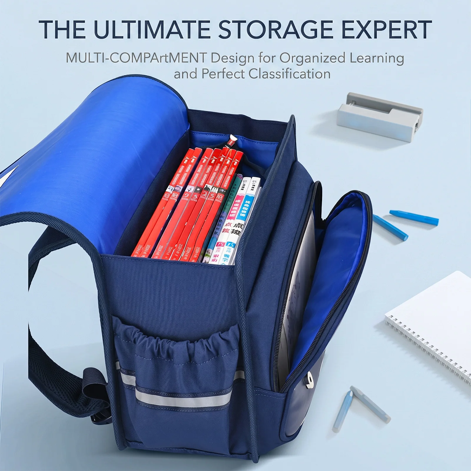 Tas Ransel Horizontal Pelindung Tulang Belakang untuk Anak Perempuan SD Kelas 1-4, Tas Sekolah Pengurang Beban Ergonomis untuk Anak