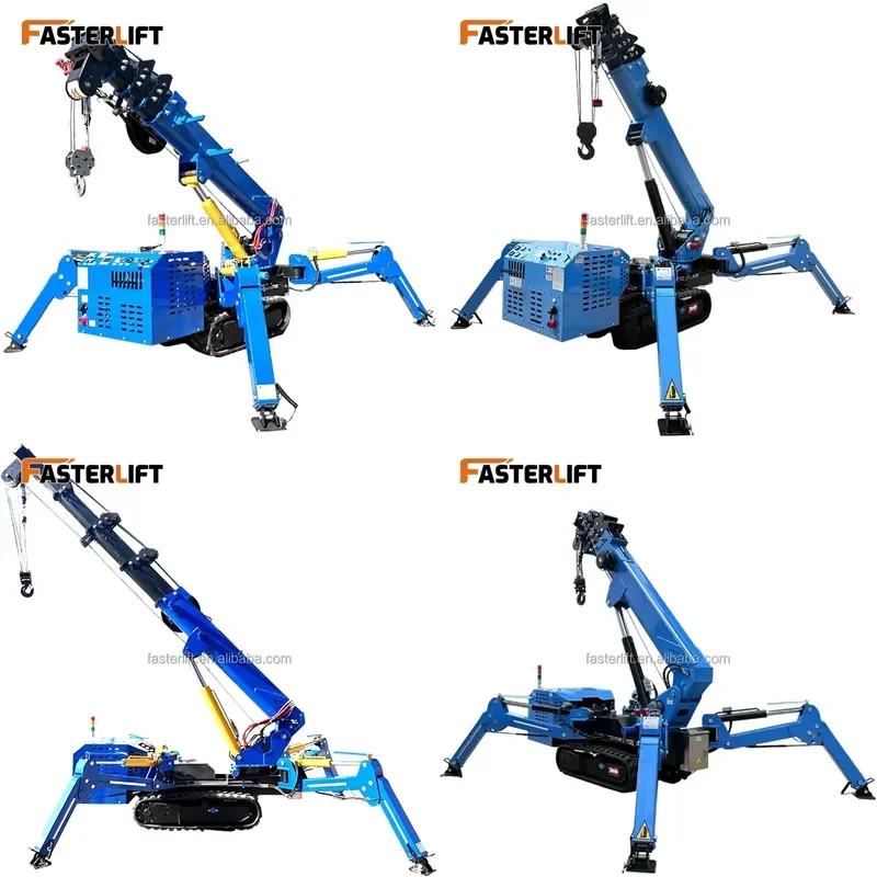2026 CE 2025 Hot Sale FASTER LIFT 2ton 3ton 5ton 8ton Dual Power Spider Crane with Engine & Pump CE Certified for