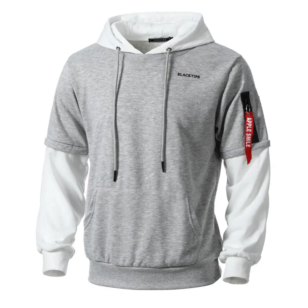 Cool felpa uomo Hip Hop patchwork manica lunga Pullover contrasto felpe con cappuccio felpa con cappuccio da uomo di alta qualità