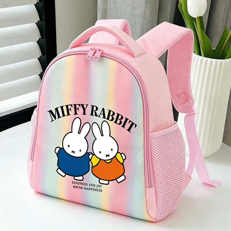 

Bunny Miffy School Backpack Cute Girl Student Rainbow Backpack Cartoon Rabbir Travel Daily Rucksack Schoolbag Birthday Gift