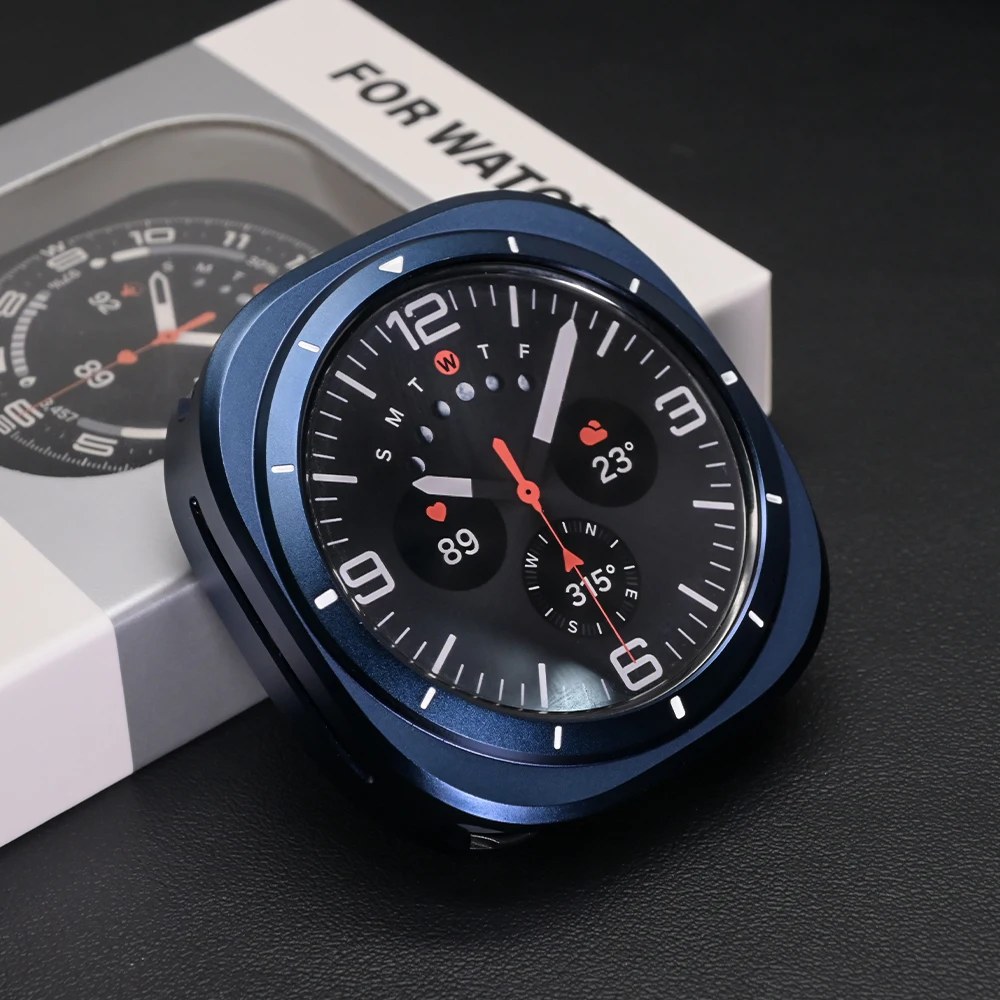 حافظة فاخرة من سبائك الألومنيوم لساعة سامسونج جالاكسي الترا 2025/2024 غطاء معدني للأعمال واقي للشاشة لساعة جالاكسي 47 ملم #2