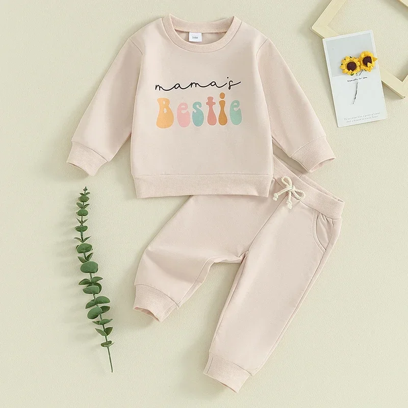 Toddler Baby Clothing Girl  Infant Tracksuit Outfits Long Sleeve Letter Print Sweatshirt Pants Newborn Clothes Set