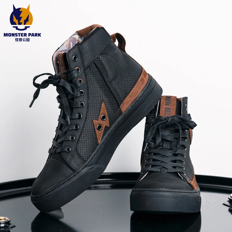 

Boots for Motorcyclist Man Wear-Resistant Men and Momen For 4 Season Botas De Moto Motorcycle Shoes Riding boots Breathable