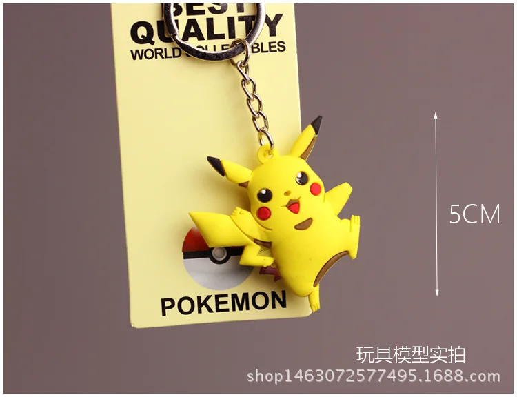 Anime Pokemon Marowak Abra Gengar Ponyta Porygon Alloy Silicone Keychain Accessories Pendant Bag Key Ring Pendant Birthday Gifts