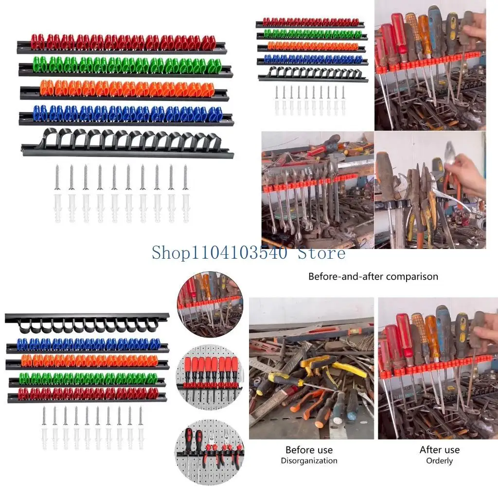 02DC 5Pcs Wrench Screwdriver Rack Storage Holder Garage Workshops