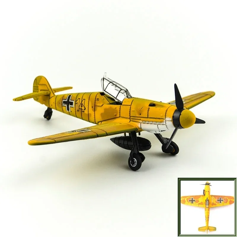 6 Colors 1/48 4d Assemble Military Model Toys Building Sets Airplane BF-109/F4U/Spitfire Fighter Diecast War-II Plane