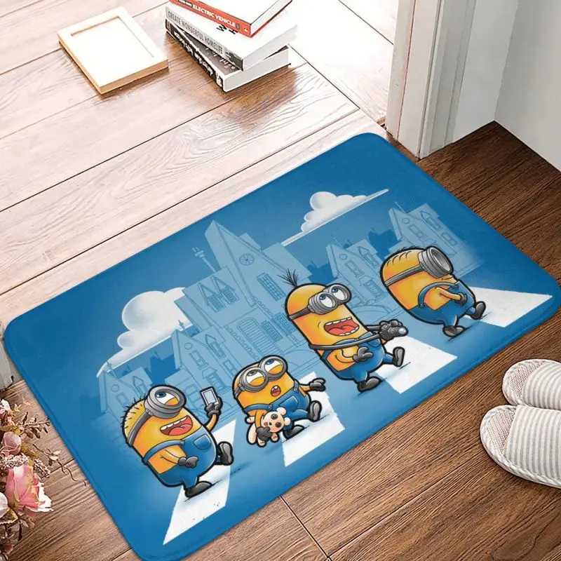 Felpudo personalizado de animación de dibujos animados Minions, alfombra antideslizante para baño, cocina, balcón, 40x60cm