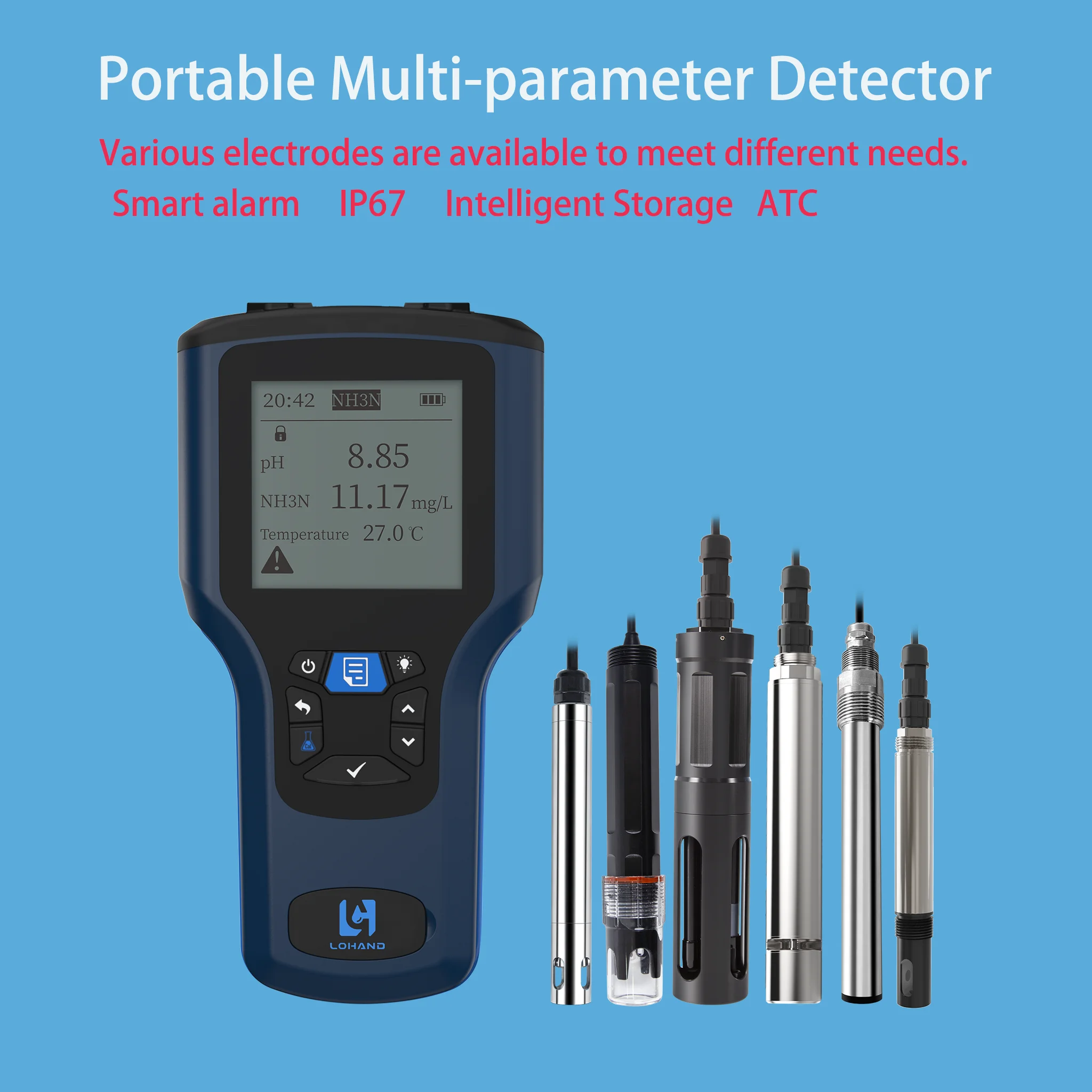 Portable Multi-parameter Detector COD Ammonia Nitrogen Dissolved Oxygen Conductivity Sludge Concentration Analyzer LH-B580 China