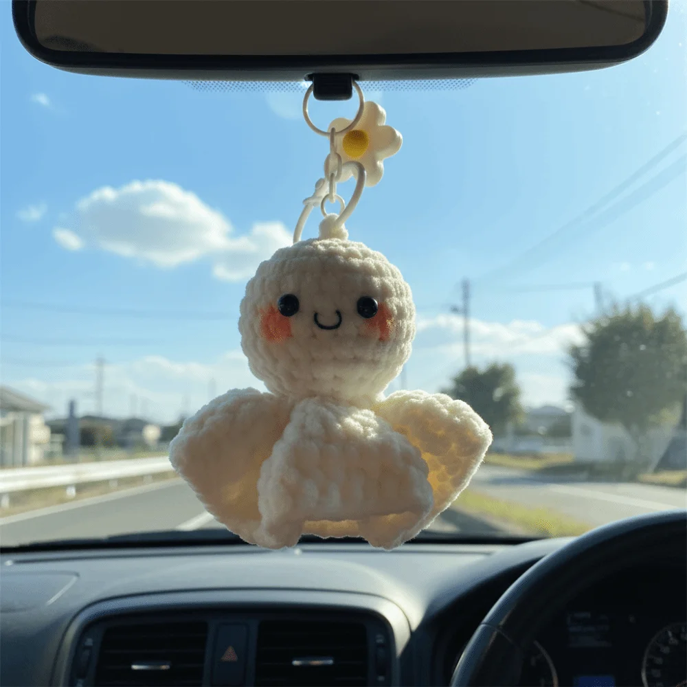 

Crochet Design Cartoon Ghost Doll Pendant Plush Material Plant Fiber Material Keychain Children Gtis Cute Sunny Doll Pendant