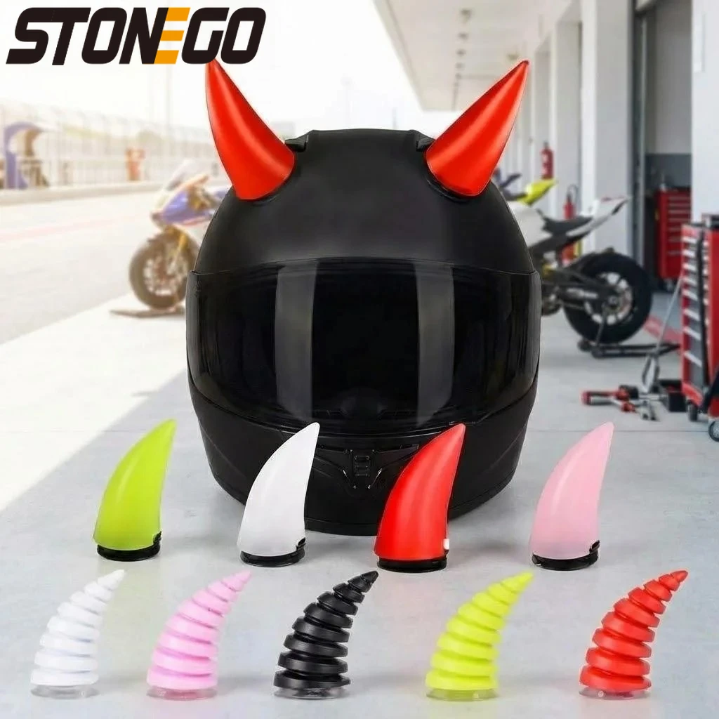 

Devil Horn Motorcycle Helmet Decoration Motocross Full Face Off Road Helmet Accessories Car Auto Headwear Styling Helmet Parts