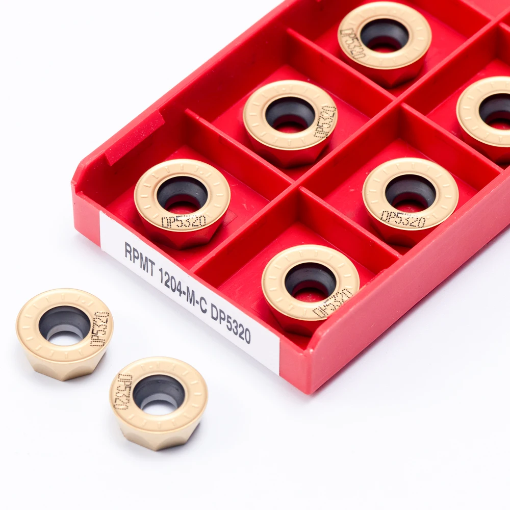 High quality RPMT Milling Cutter CNC Lathe Tools +10pcs RPMT1204-M-C DP5320 Carbide Alloy Insert For Steel Sturdy Wear-resistant