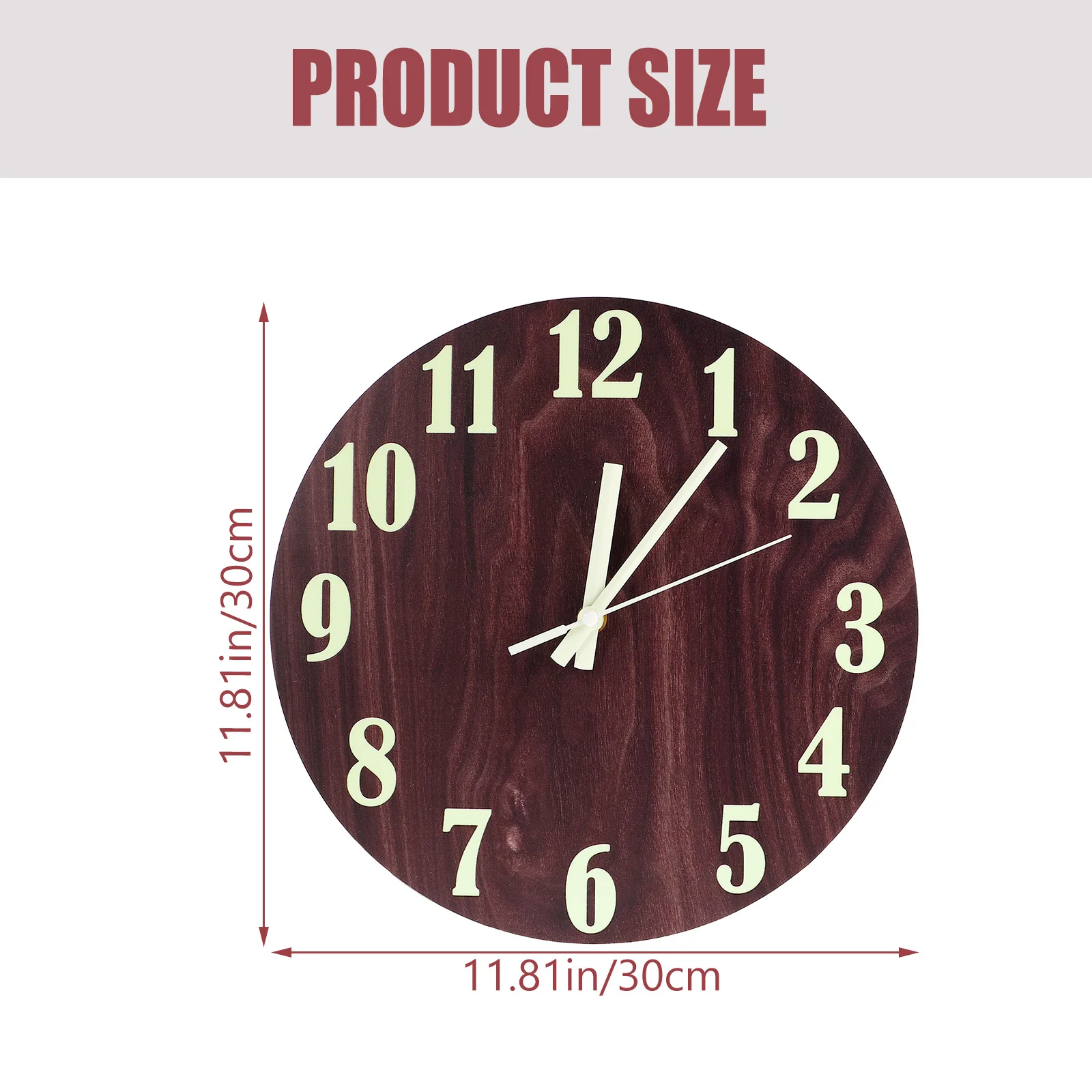 

1 set 1 Set Of Luminous Wall Silent Round Decorative Hanging Clock For Living Room Bedroom Office Home Decor Non-Ticking