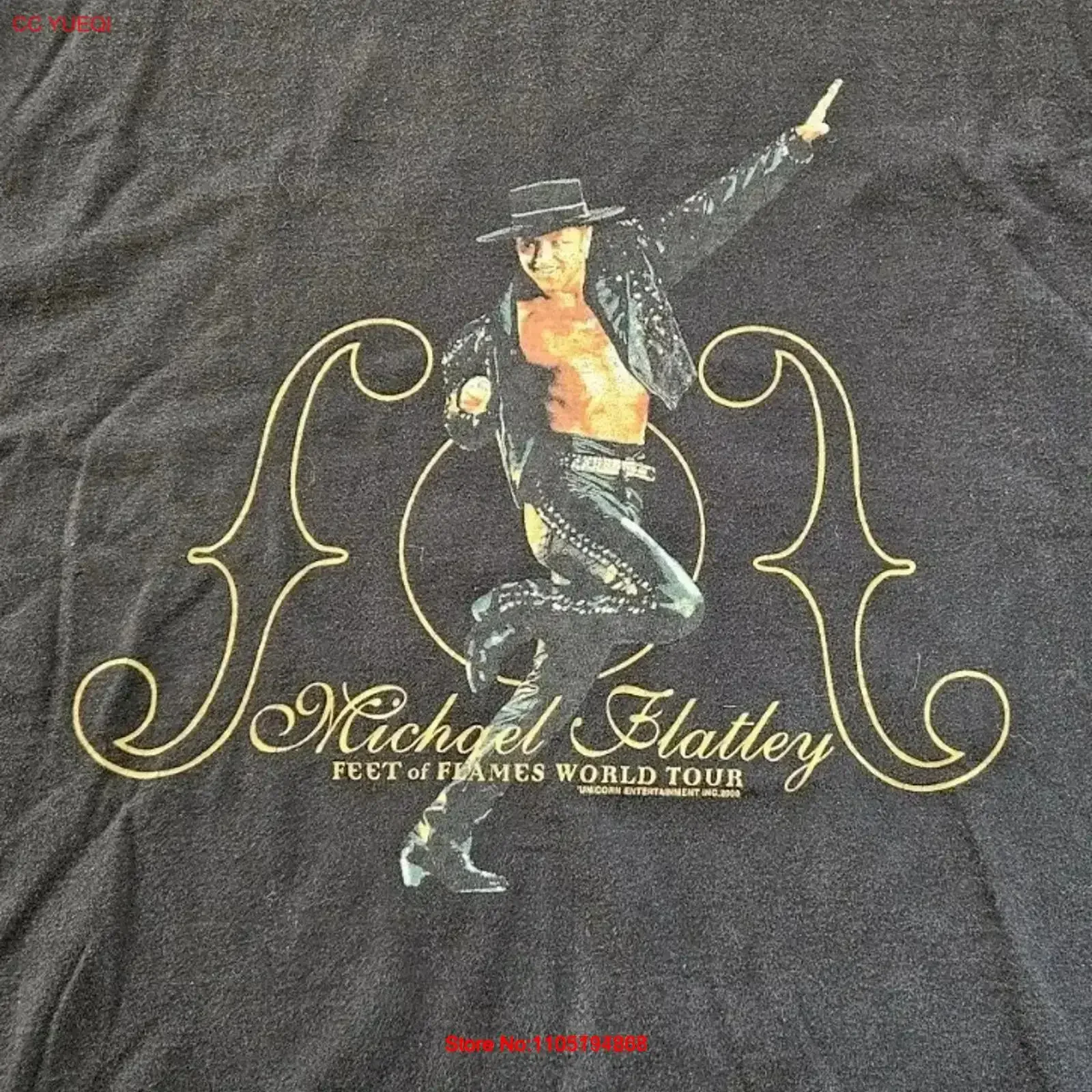 Vintage Y2K Michael Flatley T Shirt Feet of Flames World Tour 2XL Riverdance Washed Stylish Breathable Comfortable vintage