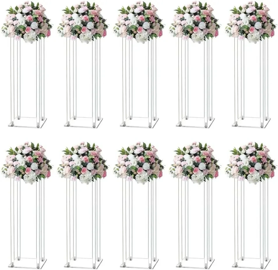 

Acrylic Flower Vase for Wedding Decoration, Clear Table Centerpiece, Luxury Floral Stand, Columns for Marriage,