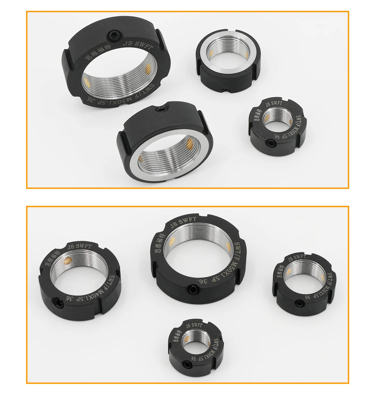 

M12-M260 F-Type Thread Precision Lock Nut for Ball Screw & Machine Tool Spindle, Anti-Loosening Round Nut