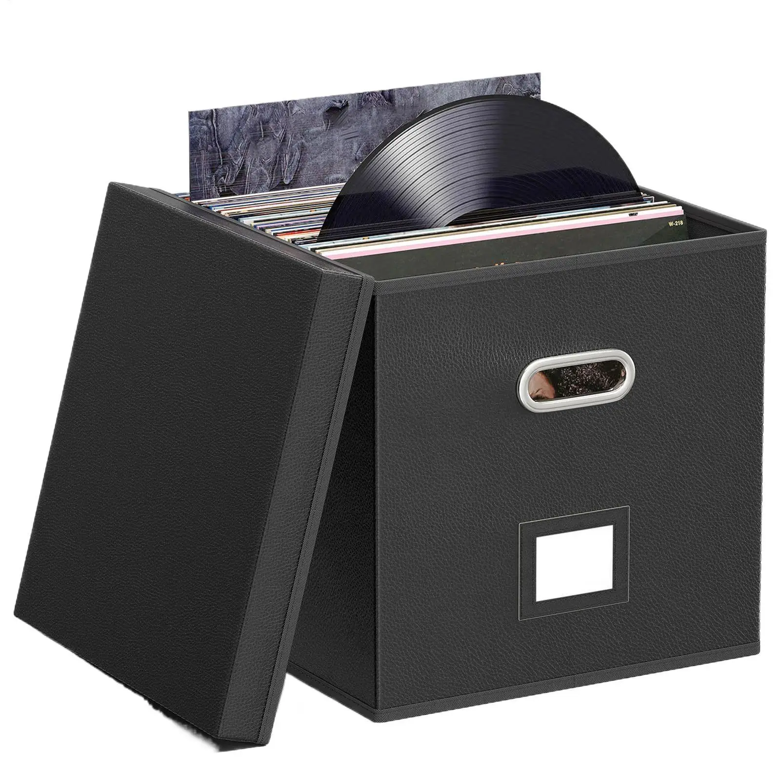 

Record Holder Stackable Record Organizer With Lid Storage File Boxes for Student Friends Family Collection Display Moving Studio