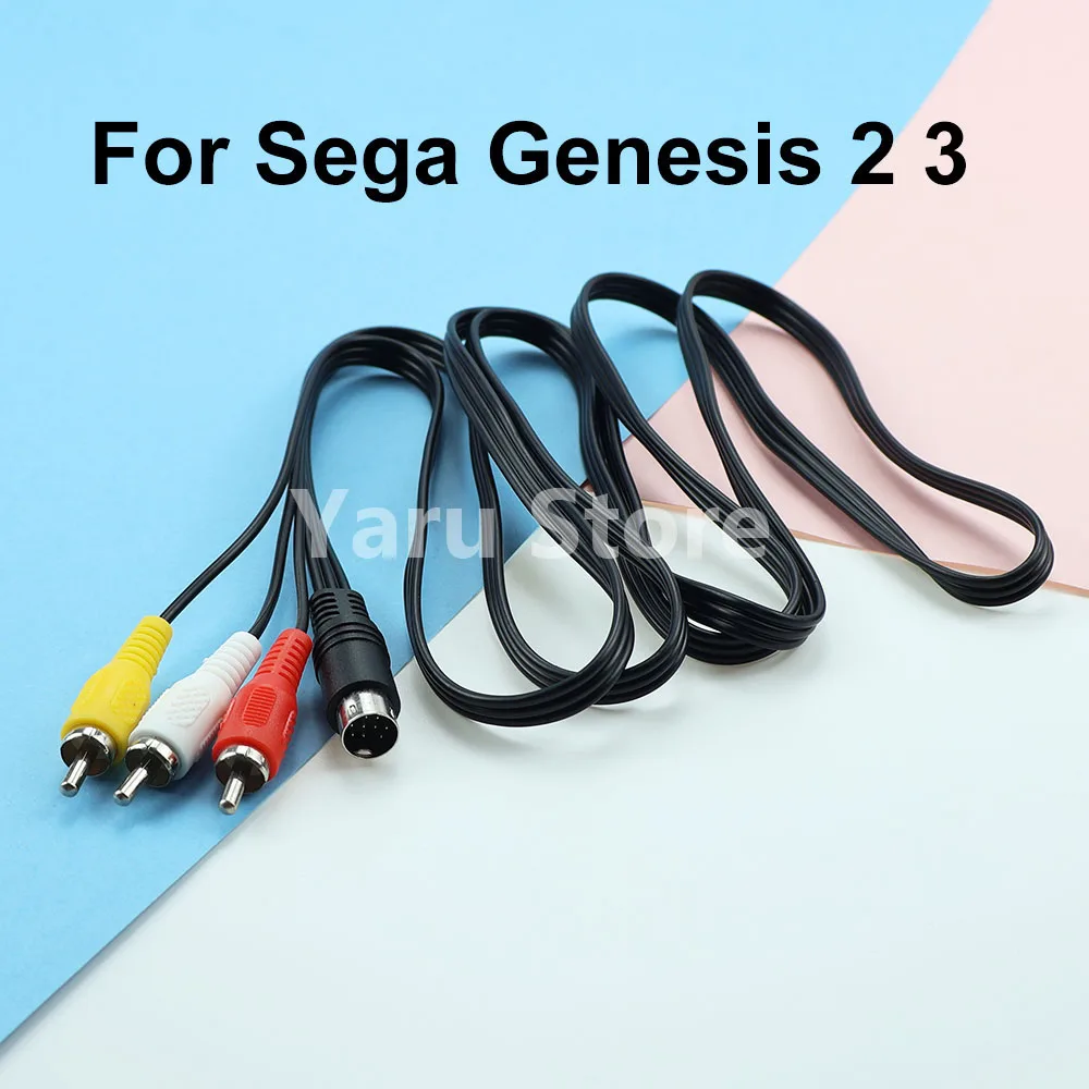

3RCA 1.8 m 9 pin Audio Video AV Cable for SEGA Genesis 2 and 3 High Quality AV Cable 9 Pin Connection Game Adapter Cord Wire