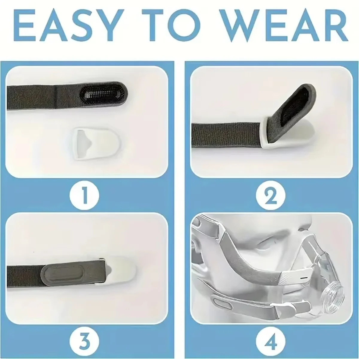 A002 4 個 CPAP ヘッドギアクリップバックル F1B NM4 ユニバーサル CPAP クリップ強力な力バックアップ交換アクセサリー