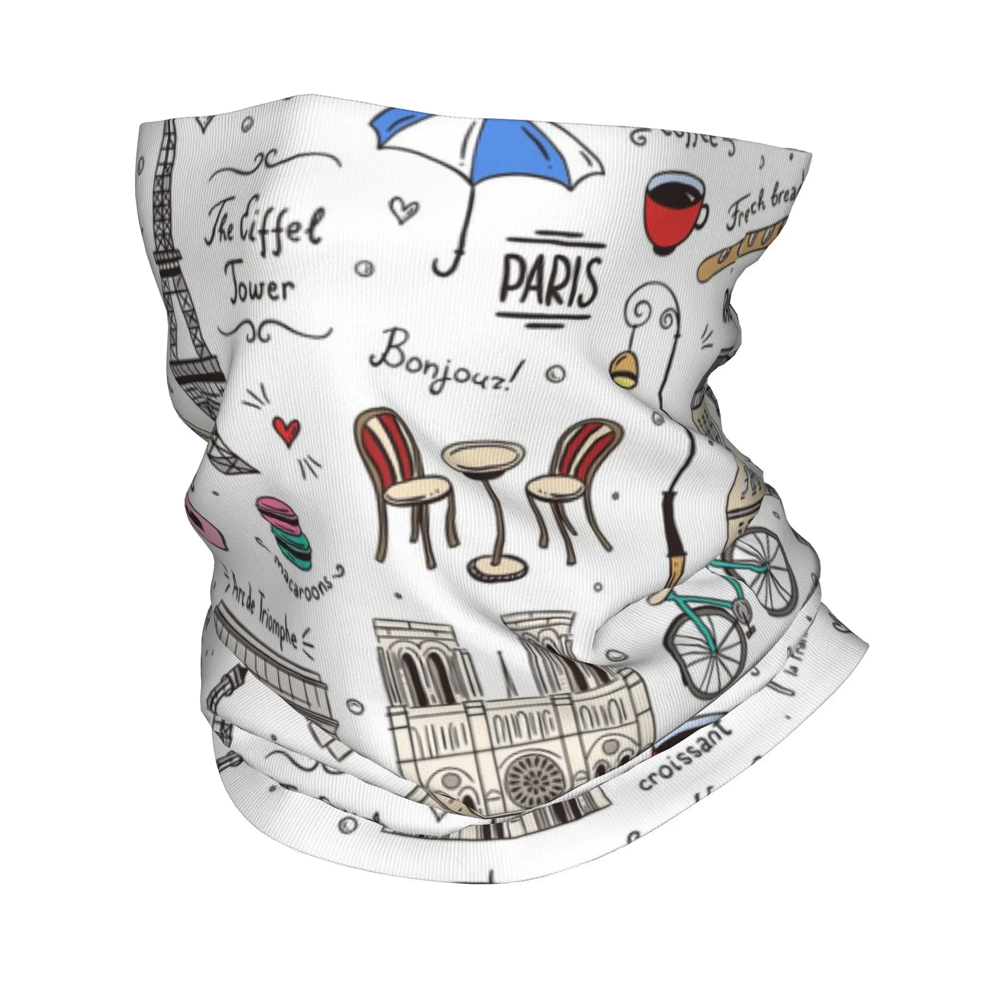 

Парижские цвета узора, бандана, чехол на шею, шарф с принтом, многофункциональная повязка на голову для бега для мужчин, женщин, взрослых, зима