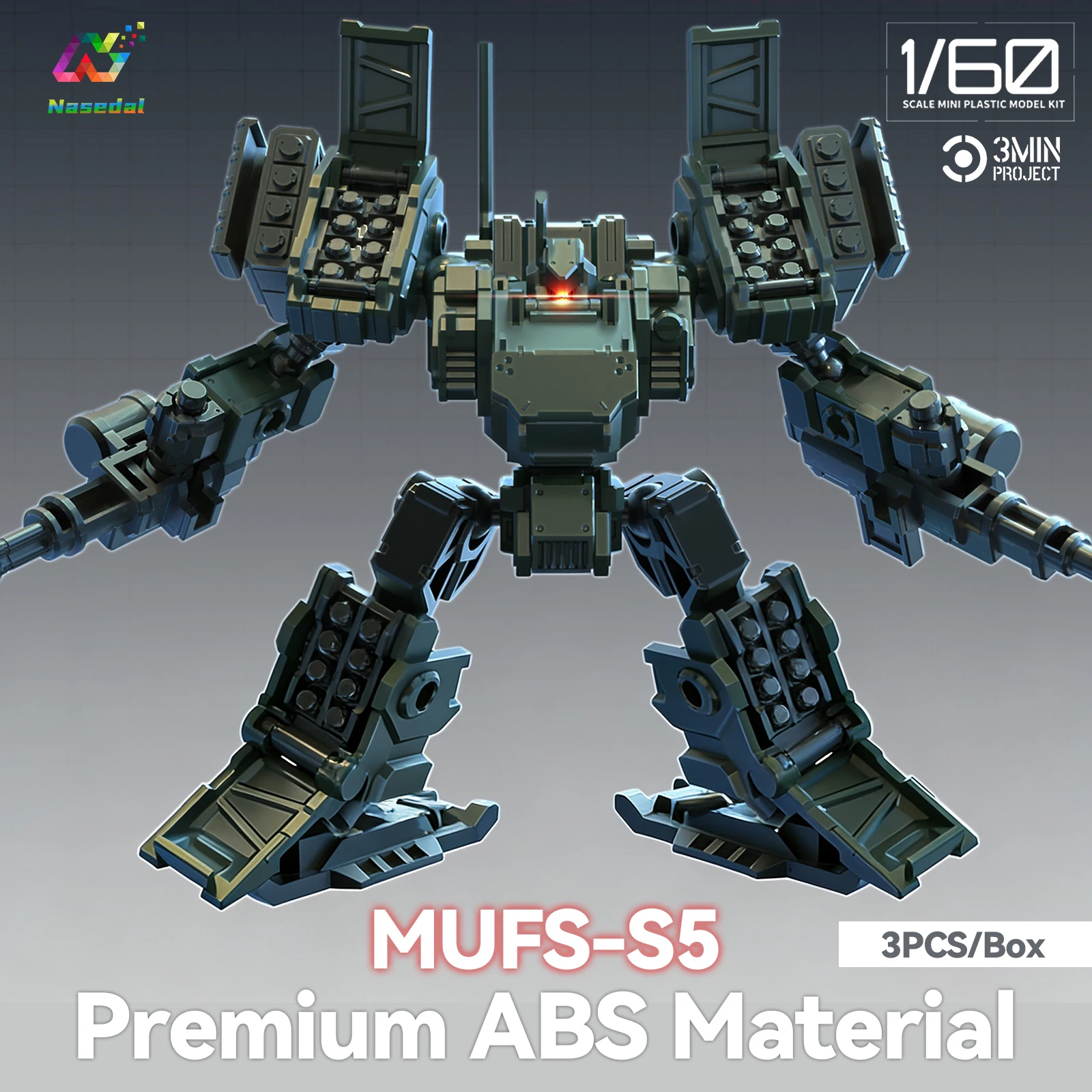 

SHEIK MAINLAND MUFS-S5 New Launch 1/60 3Pcs/Box 3MIN PROJECT Mecha Assembly Model Kit Model Toy Collection