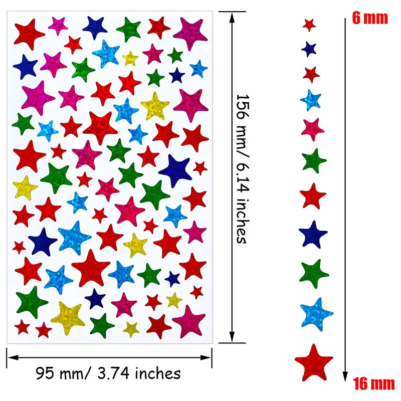 6/60 fogli adesivi per bambini e adesivi per stelle tabella del comportamento della ricompensa scolastica decorazione artistica per Clip fatta a