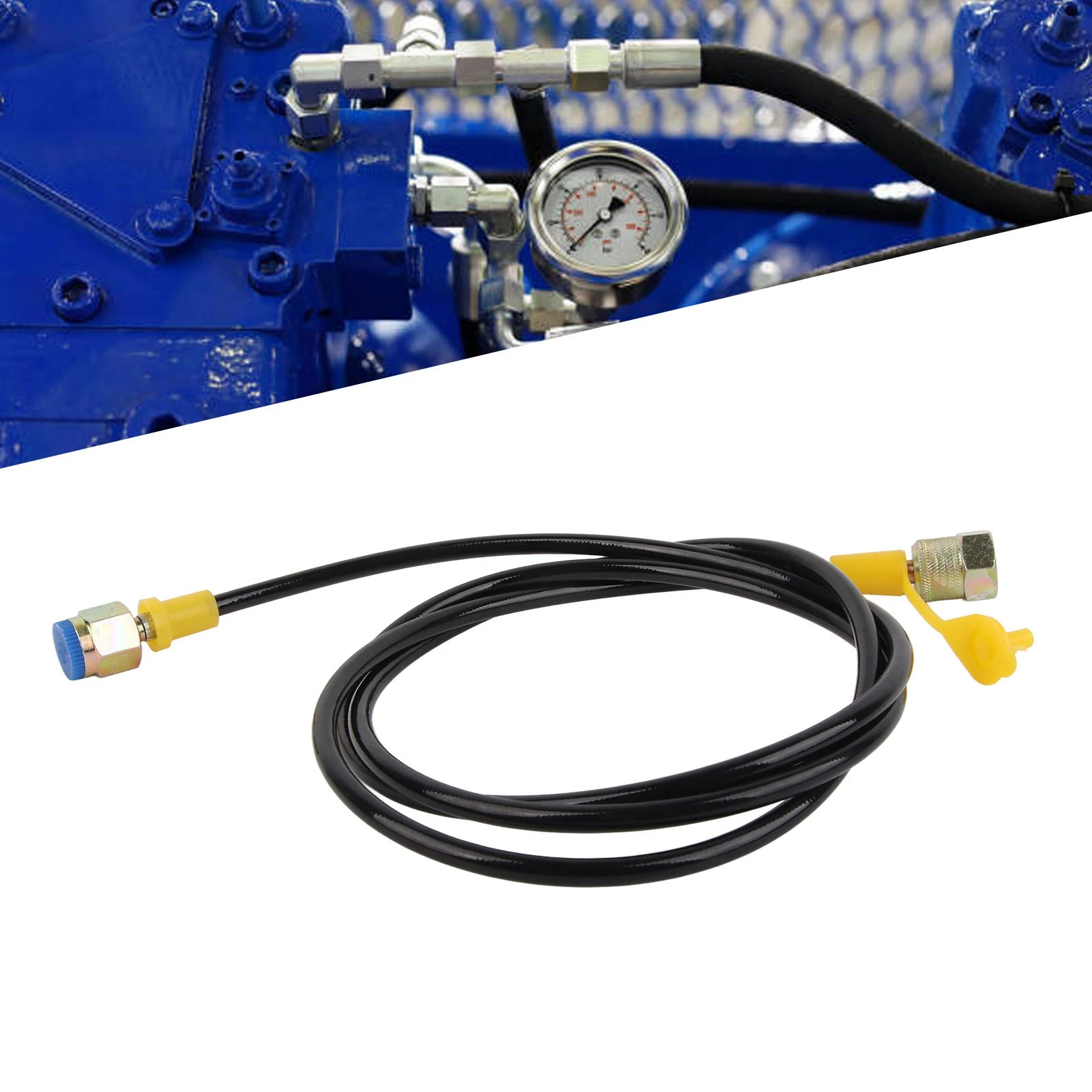 

Hydraulic Test Hose Hydraulic Pressure Test Hose 1.5m/4FT M16x2‑1/4BSP Testing Coupling Point 630Bar DN3 Hydraulic Hose