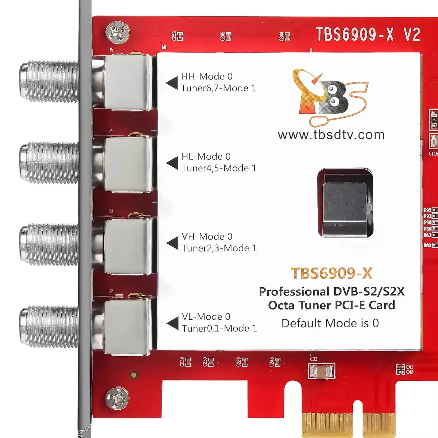SmCpTBS6909-X Dvb-s/s2/s2x 8 Octa Tv Tuner Pcie Card For Watching And Recording Satellite Fta Channels Compatible With Tvheadend