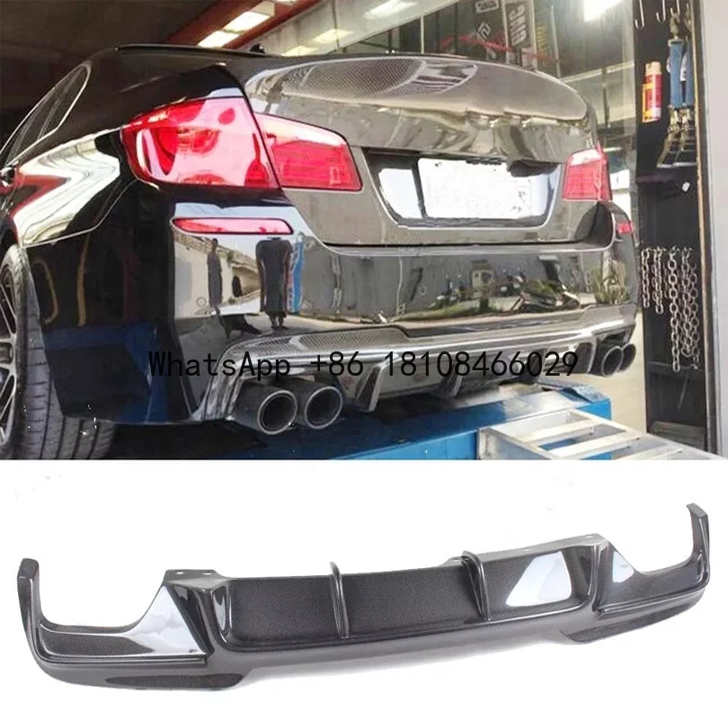 Carbon Fiber car buers Rear Buer V Style Diffuser Lip Splitter for BMW F10 F18 520i 528i 530i 535i 525d 530d 535d M5 Buer