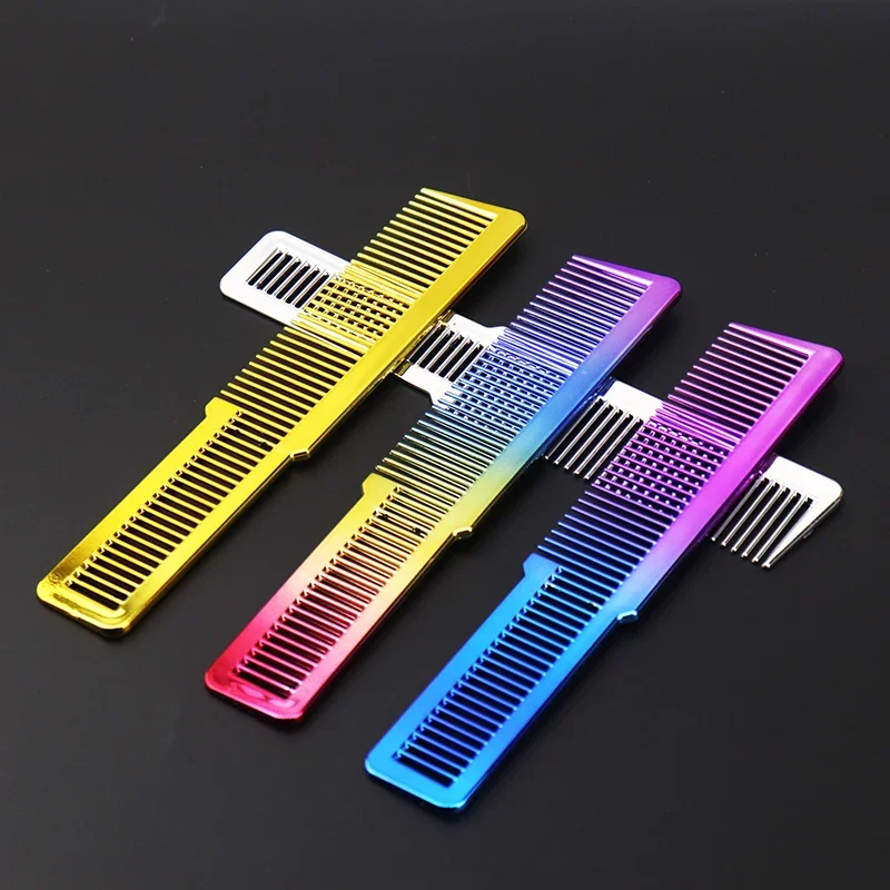 전기도금 헤어 빗, 전문가용 미세 톱니 헤어 빗, 플랫 탑, 스타일리스트용 헤어 액세서리