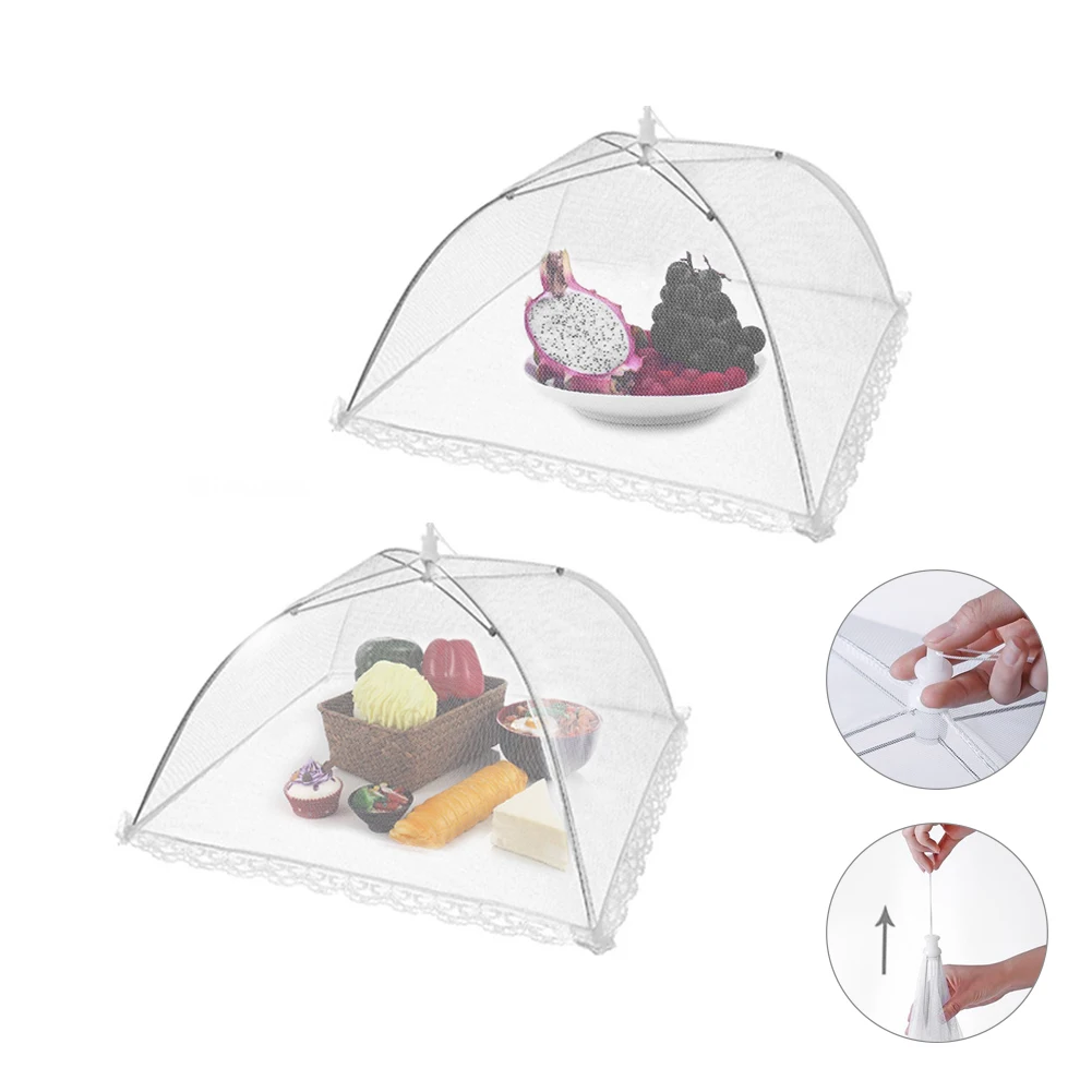 Foldable Food Cover Meal Gadgets Anti Fly Mosquito Mesh Kitchen Umbrella Tent Vegetable Reusable BBQ Fruit Protection Food Tools