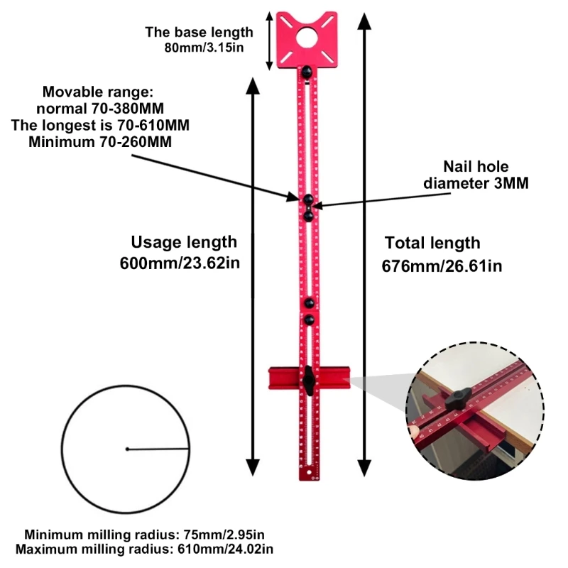 

3 in 1 Router Milling Grooves Bracket Milling Router Guide Router Circle Cutting Jig Cabinet Hardware Jig for Router Tool Y9RE