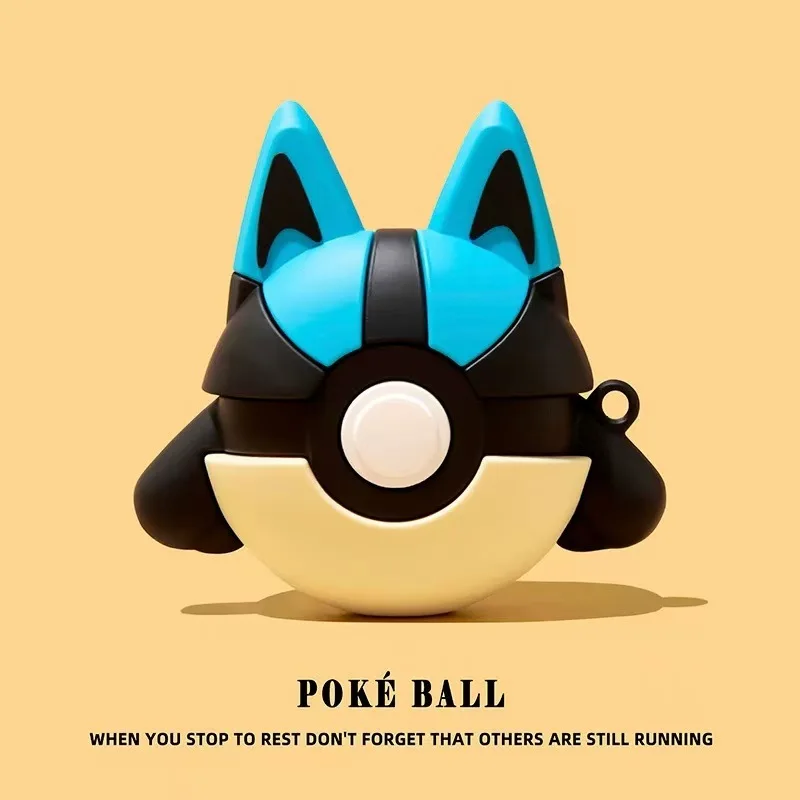 Funda para Airpods Pro 3, Funda de silicona 3D con diseño de Pokémon Lucario a prueba de golpes para auriculares Airpods Pro 2/Airpods 1 2 3 4