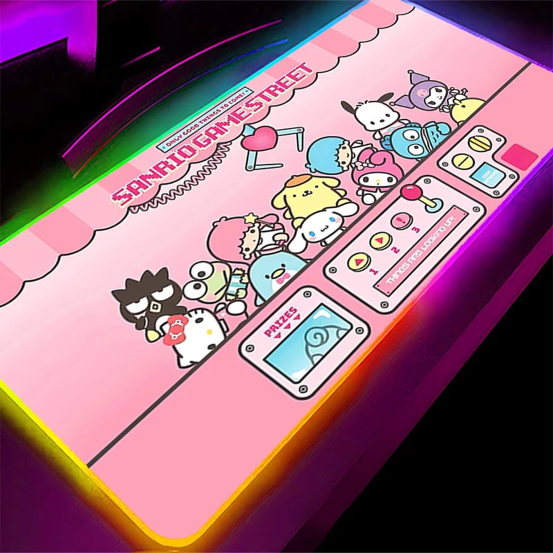 لوحة ماوس RGB H-Hello Kitty Professional Kawaii XXL ألعاب رياضية إلكترونية سرعة الألعاب لوحة مفاتيح مطاطية بإضاءة خلفية LED لوحة ماوس مكتبية #4