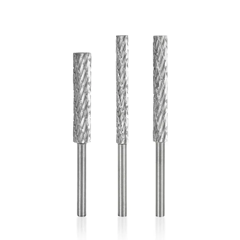 Double Groove Rotary File 3-6mm Grinding Head Tungsten Carbide Burr Milling Cutter Drill Bit Set Finishing Metal Mould