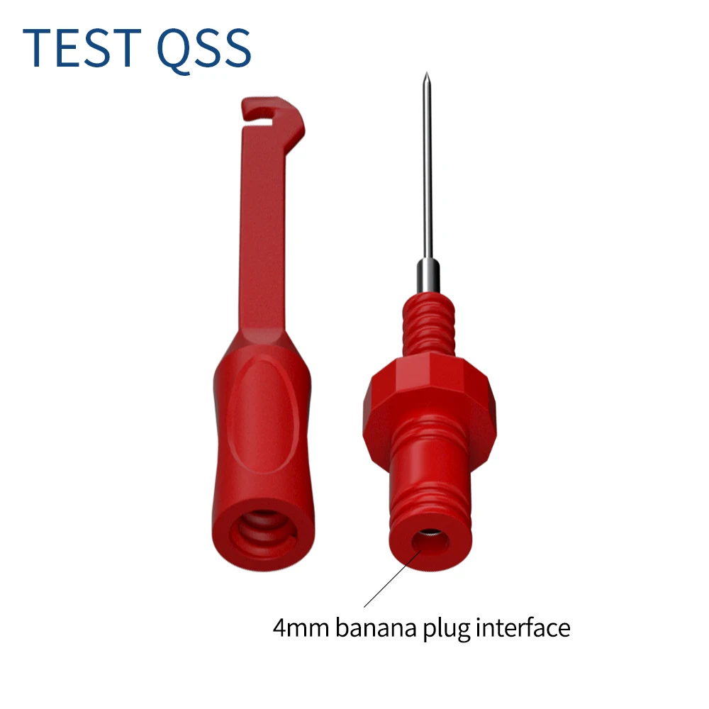 QSS 2PCS Test Hook Non-Destructive Puncture Wire-Piercing Probe with 4MM Jack for Automotive Repair