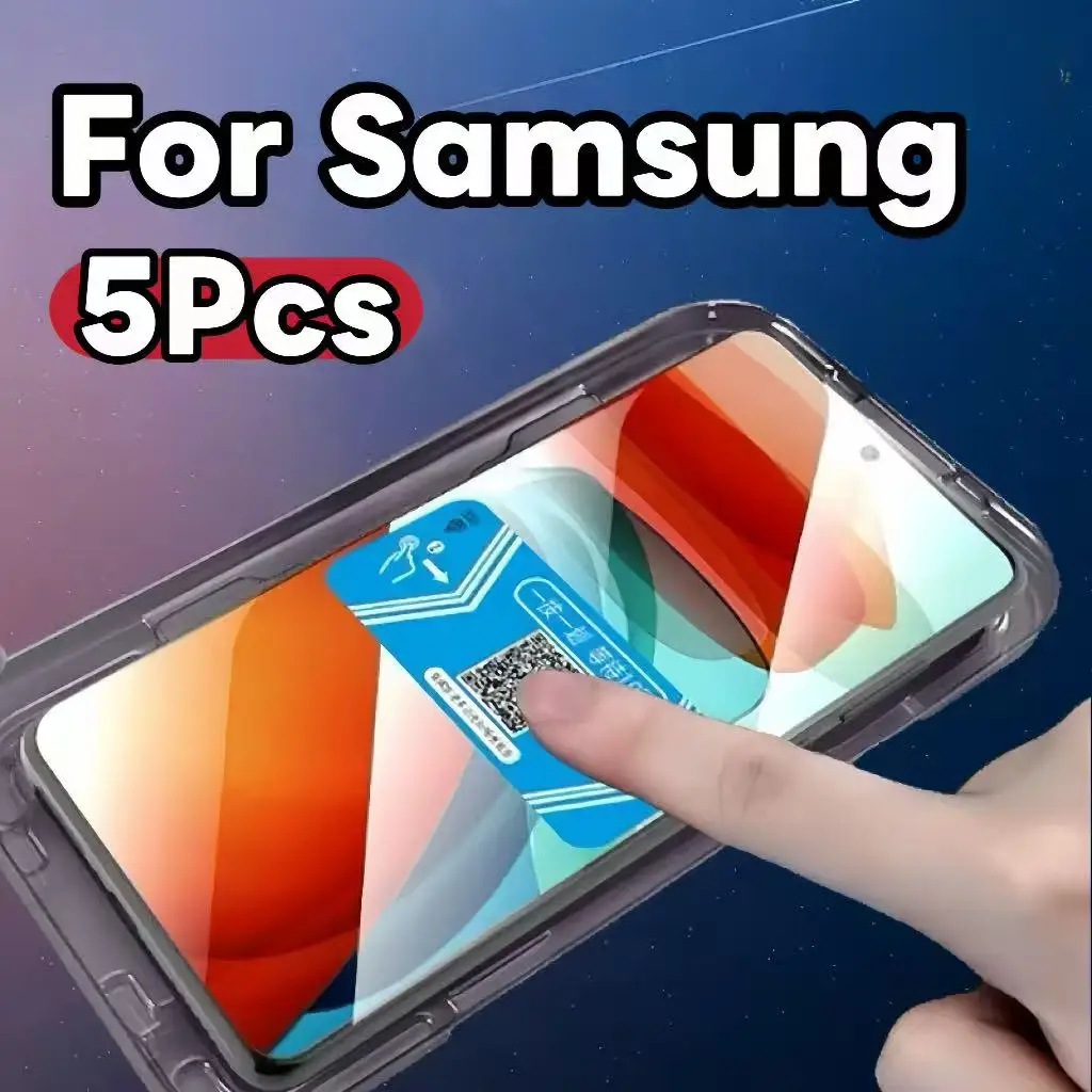 

5Pcs For Samsung Galaxy S24Ultra S25 A54 S23 PLUS S22 S21 S20 M54 A71 5G Tempered Glass Screen Protector with Easy Install Kit