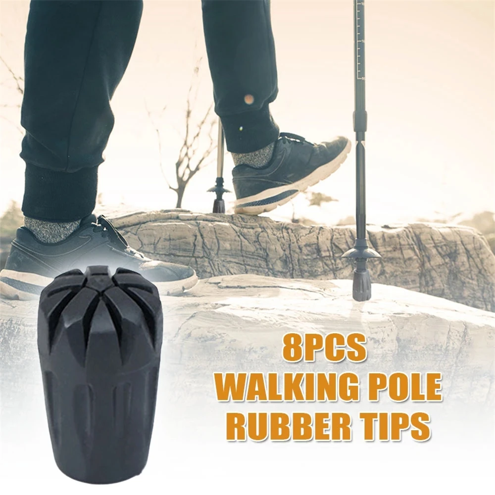 

Universal 8Pcs Wear Resistant Trekking Pole Camping Stick Ends Walking Sticks Rubber Tips Walking Parts