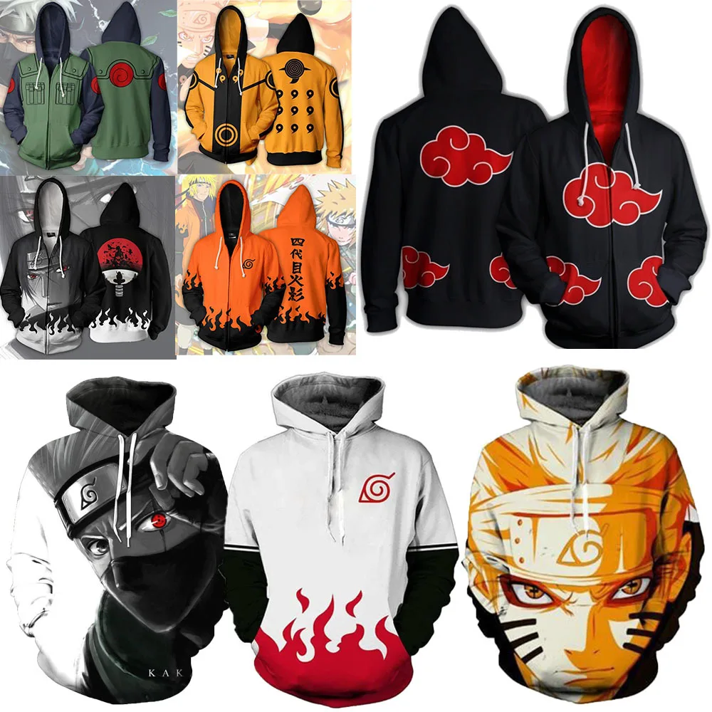 New Hot Naruto Anime Cartoon Cosplay Akatsuki Uchiha Itachi Adult Children Full-Size Sweatshirt 3D Printed Hooded Sweater Coat