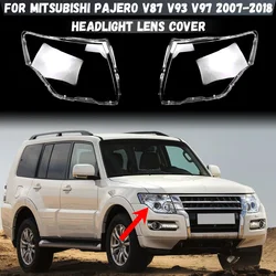 For Mitsubishi PAJERO V87 V93 V97 2007-2018 Car Headlamps Cover Clear Headlight Cover Transparent Lampshade Car Accessories
