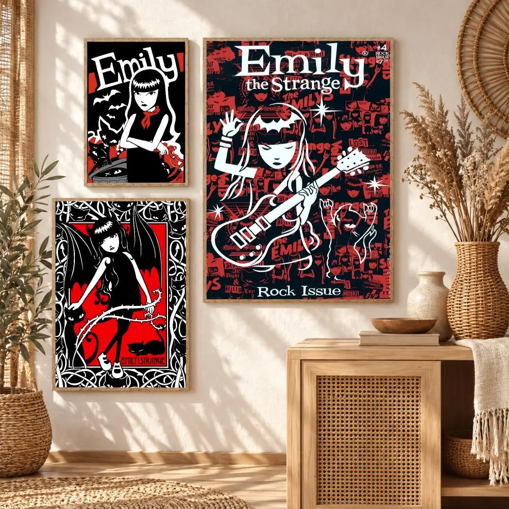 Gothic Cartoon E-Emily the S-Strange Painting Calligraphy Modern Canvas Wall Art Prints for Living Room Decor | Wall Decals
