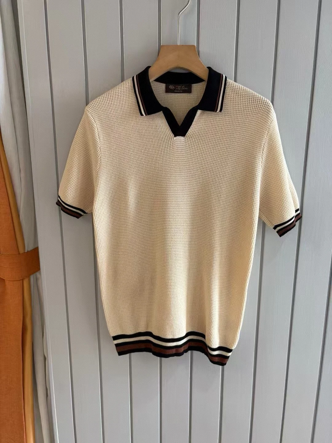 

LP Italian 2ss cashmere mulberry silk Haiou collar short-sleeved business casual polo shirt