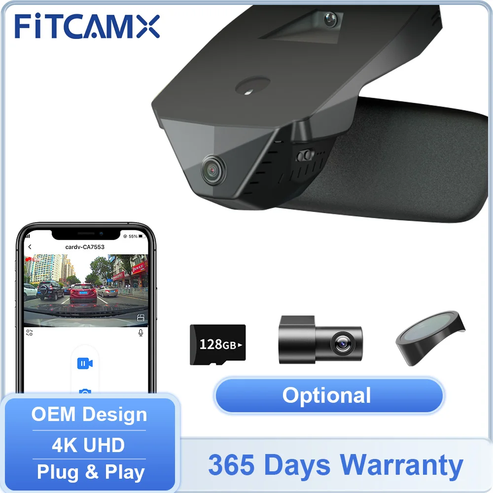 Dashcam for Citroen Berlingo & Peugeot Rifter 2018-2025, 4K UHD Car Camera OEM Style Recorder WIFI for Peugeot Expert 2020-2024