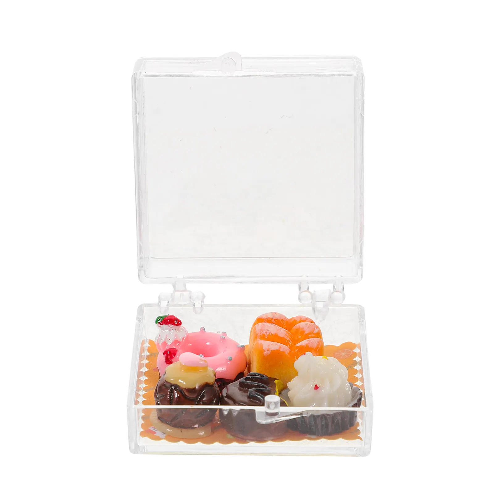 

Mini Cake Fake Dessert Decoration Miniature Cake Adornment Portable Mini House Accessories Resin Fake Dessert Prop Storage Box