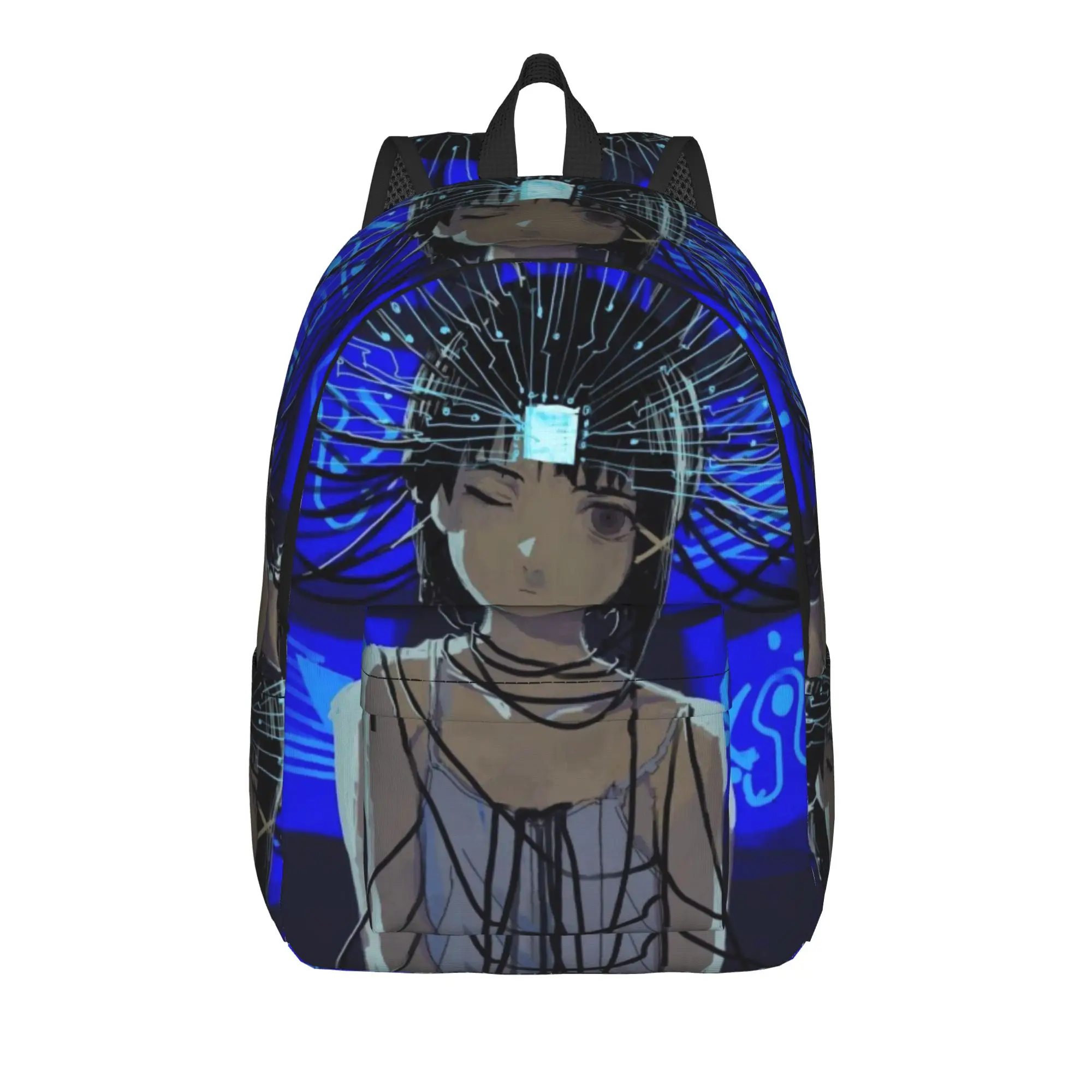 Serial Experiments Lain Lwakura  Backpack for Men Women Fashion High School Hiking Travel Daypack  College Canvas Bags Outdoor