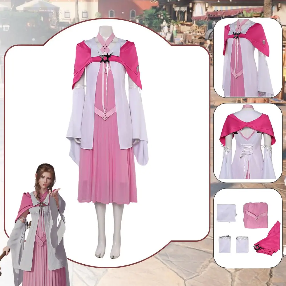 

Final Fantasy VII Alice Cosplay Fantasia Game FF7 Costume Disguise For Female Adult Cloak Dress Halloween Carnival Party Suit